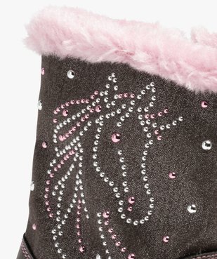 Bottes fourrées fille décor métallisé licorne vue6 - GEMO (ENFANT) - GEMO