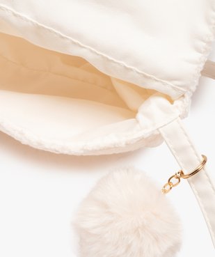 Sac bandoulière demi-lune en sherpa à pompon fille vue3 - GEMO (ENFANT) - GEMO