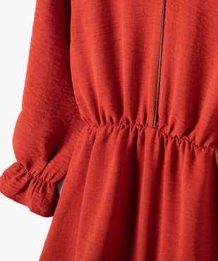 Robe fille à manches longues et volants en maille texturée vue2 - GEMO (ENFANT) - GEMO