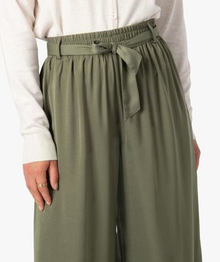 Pantalon femme large en matière satinée vue2 - GEMO(FEMME PAP) - GEMO