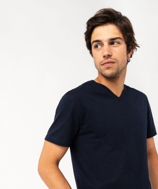 Tee-shirt à manches courtes et col V homme vue3 - GEMO 4G HOMME - GEMO