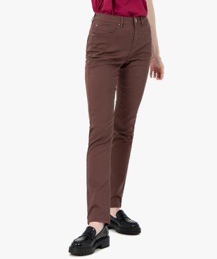 Pantalon femme en coton stretch coupe Regular vue1 - GEMO(FEMME PAP) - GEMO