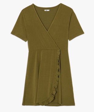 Robe femme coupe portefeuille à manches courtes vue4 - GEMO(FEMME PAP) - GEMO