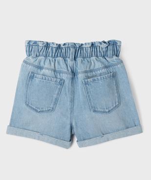 Short en jean large à revers fille vue3 - GEMO 4G FILLE - GEMO