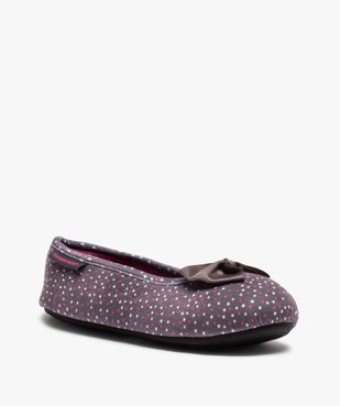 Chaussons femme forme ballerine à pois - Isotoner vue2 - ISOTONER - GEMO