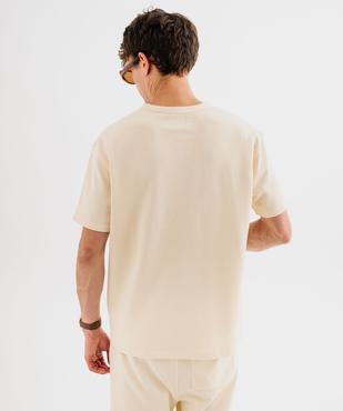 Tee-shirt manches courtes en maille gaufrée homme vue9 - GEMO 4G HOMME - GEMO