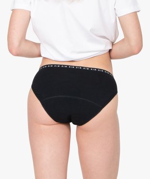 Culotte menstruelle lavable en coton noir - Dim Protect vue2 - DIM - GEMO