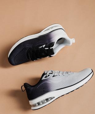 Baskets en toile bicolores avec semelle à bulle d’air homme - 5 Miles vue6 - 5 MILES - GEMO