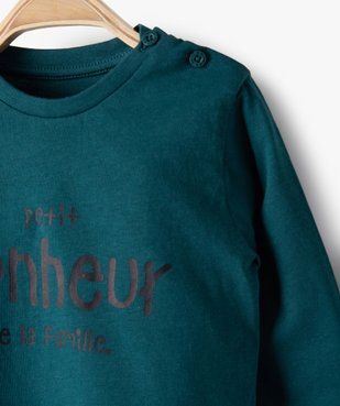 Tee-shirt bébé garçon à manches longues avec message vue2 - GEMO C4G BEBE - GEMO
