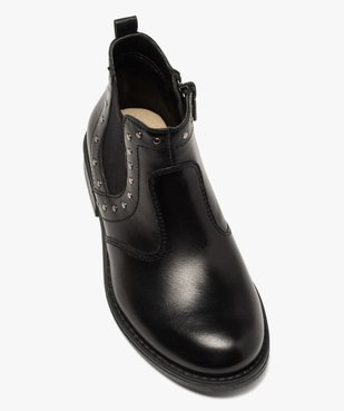 Boots fille en cuir uni style chelsea ornées de clous vue5 - GEMO (ENFANT) - GEMO