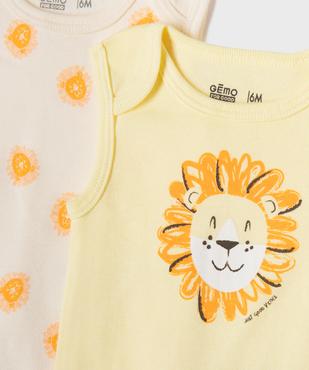 Body sans manches motifs lions bébé garçon (lot de 3) vue2 - GEMO 4G BEBE - GEMO