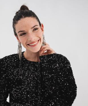 Veste courte en velours à sequins femme vue4 - GEMO(FEMME PAP) - GEMO