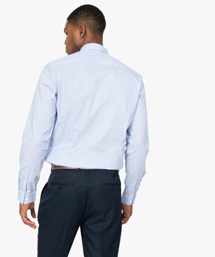 Chemise homme rayée coupe slim en coton stretch vue3 - GEMO (HOMME) - GEMO