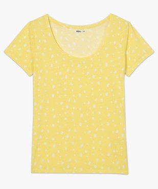 Tee-shirt femme imprimé à manches courtes 100% coton biologique vue4 - GEMO(FEMME PAP) - GEMO