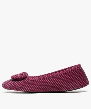 Chaussons femme ballerines en velours à motifs - Isotoner vue3 - ISOTONER - GEMO