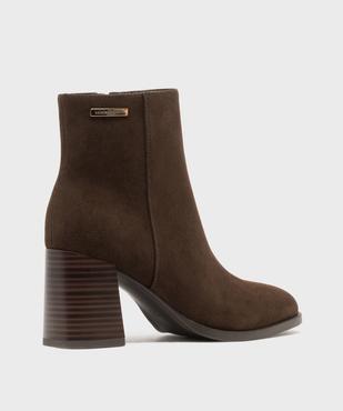 Boots à talon haut et bout carré en suédine femme - LuluCastagnette vue5 - LULUCASTAGNETTE - GEMO