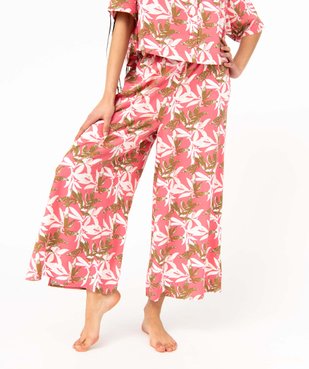 Pantalon de pyjama fluide imprimé femme vue2 - GEMO(HOMWR FEM) - GEMO