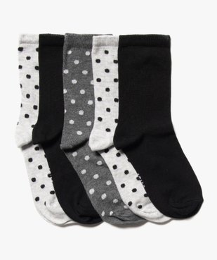 Chaussettes hautes imprimées pois fille (lot de 5) vue1 - GEMO 4G FILLE - GEMO