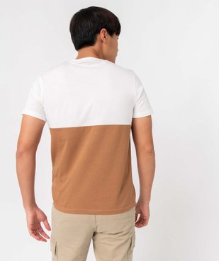Tee-shirt homme bicolore à manches courtes vue3 - GEMO (HOMME) - GEMO