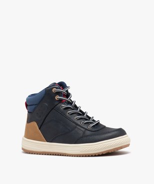 Boots fourrées garçon multicolores à lacets et à zip vue2 - GEMO 4G GARCON - GEMO