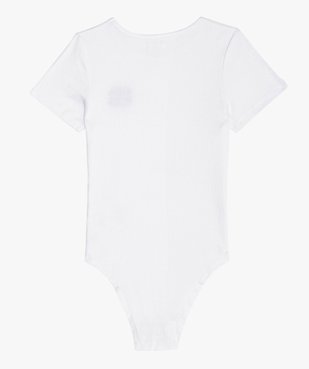 Body fille à manches courtes en maille côtelée vue3 - GEMO (JUNIOR) - GEMO