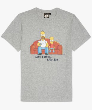 Tee-shirt homme chiné et imprimé - Les Simpsons vue4 - SIMPSONS - GEMO