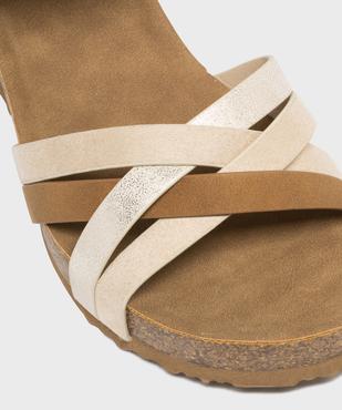 Sandales à talon compensé en suédine et bride scratch femme vue6 - VALENTINA BALDA - GEMO