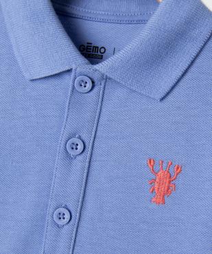 Polo manches courtes en maille piquée à motif bébé garçon vue2 - GEMO 4G BEBE - GEMO
