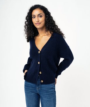 Gilet en maille à col V femme - LuluCastagnette vue2 - LULUCASTAGNETTE - GEMO