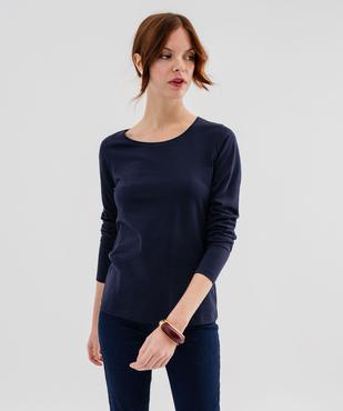 Tee-shirt manches longues à col rond femme vue1 - GEMO 4G FEMME - GEMO