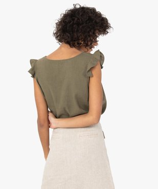 Blouse femme sans manches contenant du lin vue3 - GEMO(FEMME PAP) - GEMO