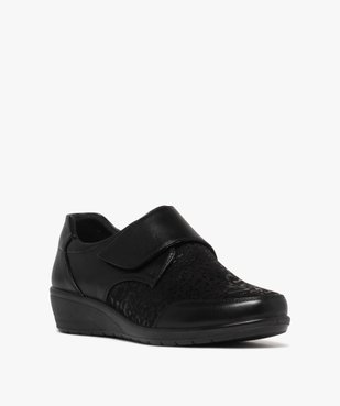 Derbies confort à scratch à talon compensé femme vue2 - G'FLEX - GEMO