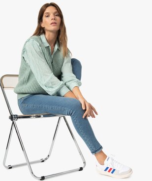 Chemise femme en crêpe avec empiècements froncés aux épaules vue5 - GEMO(FEMME PAP) - GEMO