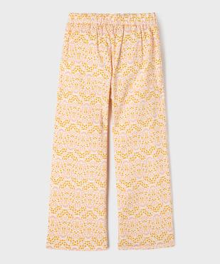 Pantalon large en toile fleurie légère à taille élastique fille - LuluCastagnette vue5 - LULU CASTAGNETTE GEMO FOR GOOD - GEMO