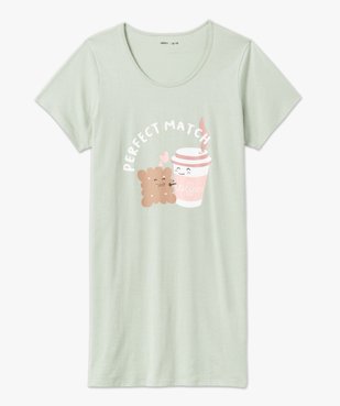 Chemise de nuit à manches courtes avec motifs femme grande taille vue4 - GEMO 4G FEMME - GEMO