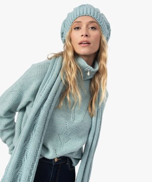 Bonnet femme en maille côtelée vue4 - GEMO (ACCESS) - GEMO