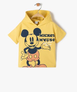 Tee-shirt bébé garçon à capuche avec motif Mickey - Disney vue2 - DISNEY DTR - GEMO
