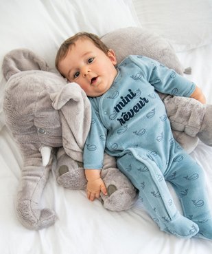 Pyjama dors bien bébé garçon en velours ouverture devant  vue6 - GEMO(BB COUCHE) - GEMO