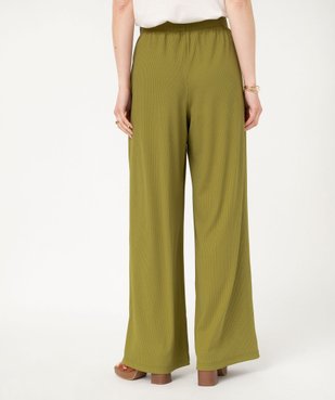 Pantalon large et fluide en maille côtelée femme vue3 - GEMO(FEMME PAP) - GEMO