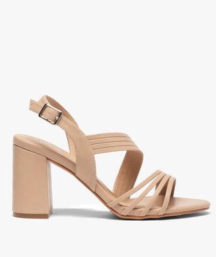 Sandales femme unies à talon et fines brides vue1 - GEMO(URBAIN) - GEMO