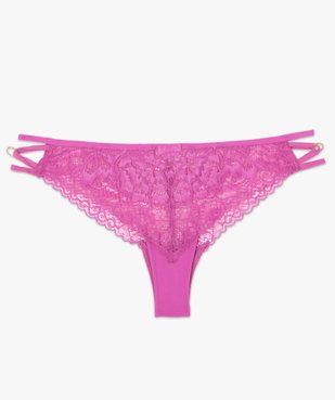 Tanga femme en dentelle avec jeu de liens vue4 - GEMO(HOMWR FEM) - GEMO