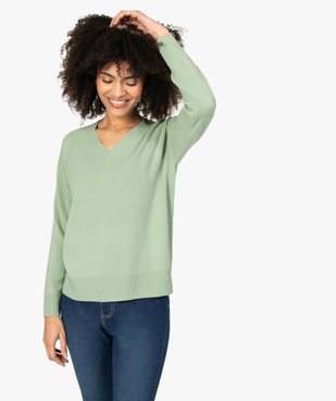 Pull femme à col V en maille ultra douce vue1 - GEMO (MAILLE) - GEMO