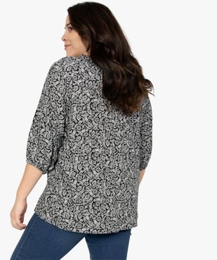 Blouse femme imprimée à manches 3/4 et col fantaisie vue3 - GEMO (G TAILLE) - GEMO