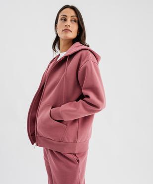 Sweat zippée à capuche en molleton femme vue3 - GEMO 4G FEMME - GEMO