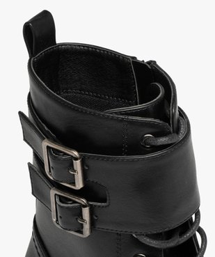 Boots rangers à épaisse semelle crantée femme vue6 - GEMO (CASUAL) - GEMO