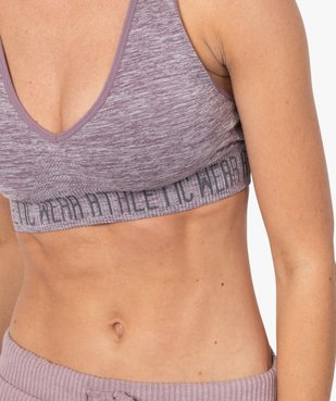 Brassière de sport femme avec fines brides croisées dans le dos vue2 - GEMO(HOMWR FEM) - GEMO