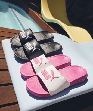 Mules de piscine femme détail métallisé Popcat 20 - Puma  vue7 - PUMA - GEMO