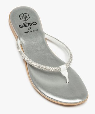 Sandales femme plates à entre-doigts couvert de strass vue5 - GEMO (CASUAL) - GEMO