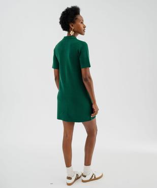 Robe en maille à manche courtes avec boutons métalliques femme vue4 - GEMO 4G FEMME - GEMO