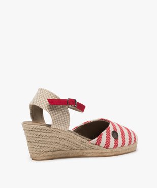 Sandales femme en toile à talon compensé – Terre de Marins vue4 - TERRE DE MARINS - GEMO